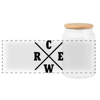 Crew Cross - Panoramic Cookie Jar with Wooden Lid - white - Front