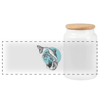 meerjungfrau Nixe illustration mädchen Wasser lol - Panorama Keksdose mit Holzdeckel - Weiß - Vorne