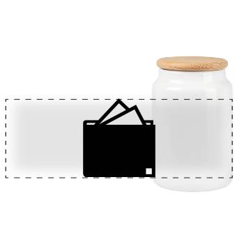 Money - Panoramic Cookie Jar with Wooden Lid - white - Front