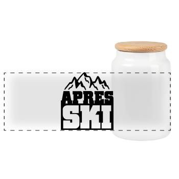 apres ski - Panorama Keksdose mit Holzdeckel - Weiß - Vorne