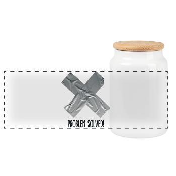 Problem Solved Duct tape - Panoramic Cookie Jar with Wooden Lid - white - Front