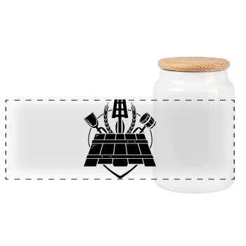 Bierbrauer Zunft, Brauer Logo, Bier - Panorama Keksdose mit Holzdeckel - Weiß - Vorne
