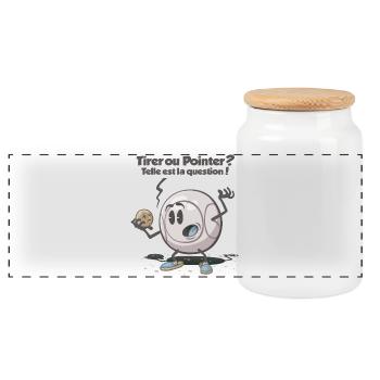 Tirer ou pointer ? telle est la question ! - Boîte à biscuits avec couvercle en bois - blanc - Devant