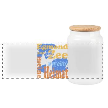 Egmond aan Zee - Panorama Keksdose mit Holzdeckel - Weiß - Vorne