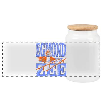 Egmond aan Zee - Panorama Keksdose mit Holzdeckel - Weiß - Vorne
