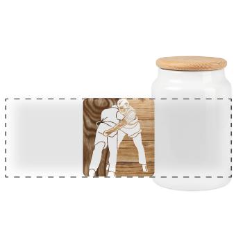 Trosenlupf Scgwingen swingers are made of hard wood - Panoramic Cookie Jar with Wooden Lid - white - Front