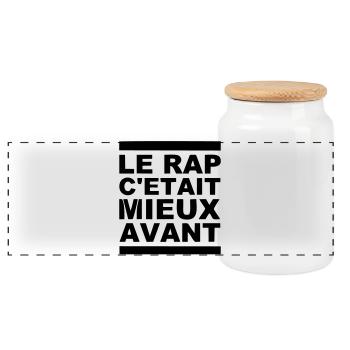 le rap c etait mieux avant - Boîte à biscuits avec couvercle en bois - blanc - Devant