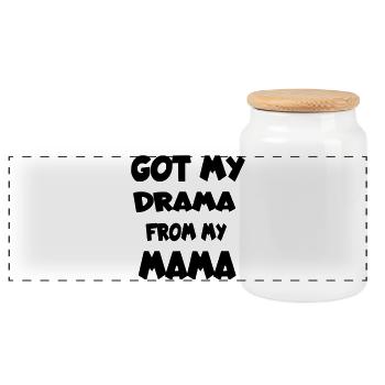 Drama der Mutter. Kinderhumor * - Panorama Keksdose mit Holzdeckel - Weiß - Vorne