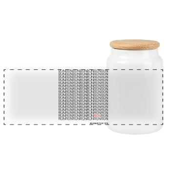 coureur - Boîte à biscuits avec couvercle en bois - blanc - Devant