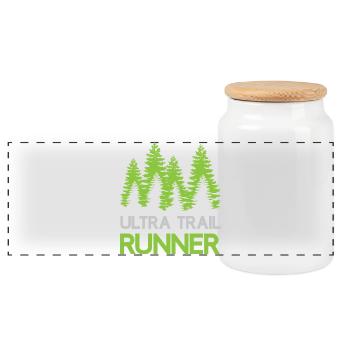 Ultra Trail Runner - Boîte à biscuits avec couvercle en bois - blanc - Devant