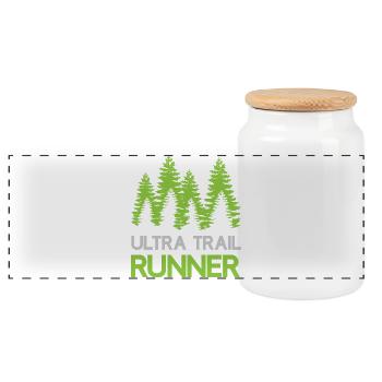 Ultra Trail Runner - Boîte à biscuits avec couvercle en bois - blanc - Devant