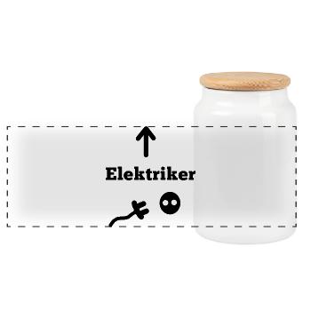 Elektriker - Panorama Keksdose mit Holzdeckel - Weiß - Vorne