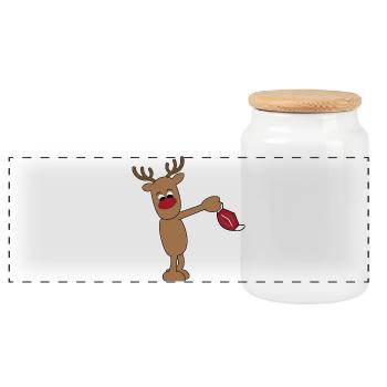 Lustige Geschenke zu Weihnachten in Coronazeiten - Panorama Keksdose mit Holzdeckel - Weiß - Vorne