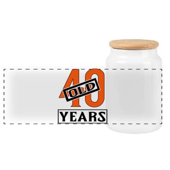40 years old forty birthday - Panorama Keksdose mit Holzdeckel - Weiß - Vorne