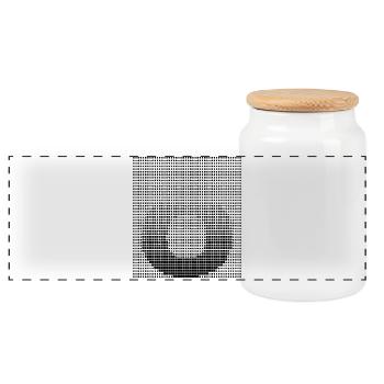 Letter O, name, the letter O - Panoramic Cookie Jar with Wooden Lid - white - Front