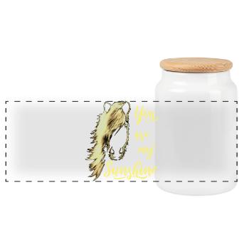 You Are My Sunshine cheval cadeau soleil - Boîte à biscuits avec couvercle en bois - blanc - Devant