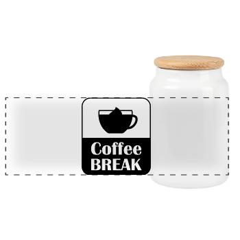 Pause café Dire design - Boîte à biscuits avec couvercle en bois - blanc - Devant