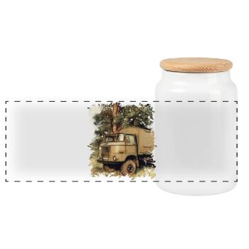 W50 NVA DDR Véhicule - Boîte à biscuits avec couvercle en bois - blanc - Devant