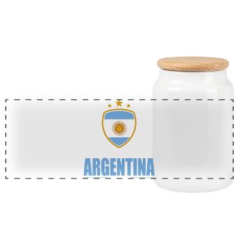 Argentinien Sport - Panorama Keksdose mit Holzdeckel - Weiß - Vorne