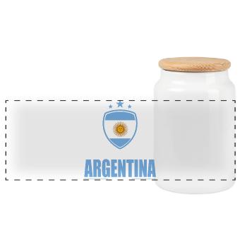 Argentinien T-Shirt - Panorama Keksdose mit Holzdeckel - Weiß - Vorne