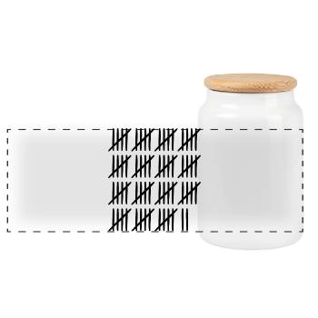 77 birthday tally sheet - 77 years old - Panoramic Cookie Jar with Wooden Lid - white - Front
