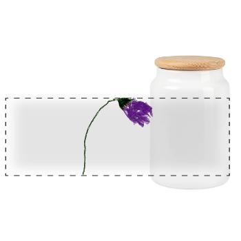 Fleur de violette à surface abstraite - Boîte à biscuits avec couvercle en bois - blanc - Devant