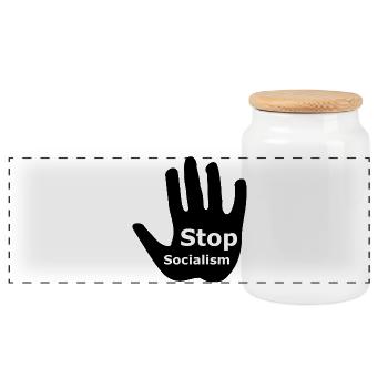 Arrêtez le socialisme - Boîte à biscuits avec couvercle en bois - blanc - Devant