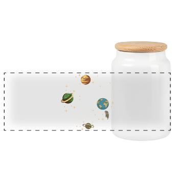Planète - Boîte à biscuits avec couvercle en bois - blanc - Devant