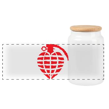 Herzgranaten-Liebe - Panorama Keksdose mit Holzdeckel - Weiß - Vorne
