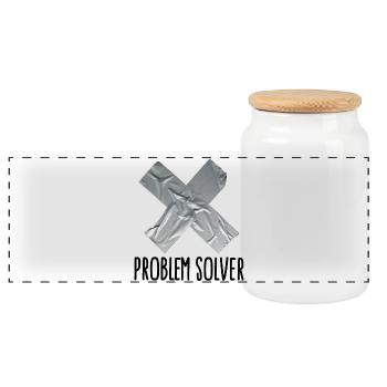 Drôle de bande Man Père Résolveur de problèmes - Boîte à biscuits avec couvercle en bois - blanc - Devant