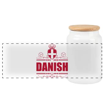 DANOIS - DANEMARK - Boîte à biscuits avec couvercle en bois - blanc - Devant