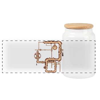 Style steampunk dans le look de la machine à vapeur - Boîte à biscuits avec couvercle en bois - blanc - Devant