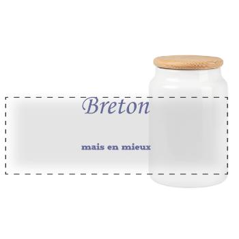 Breton, comme un Normand, mieux - Boîte à biscuits avec couvercle en bois - blanc - Devant