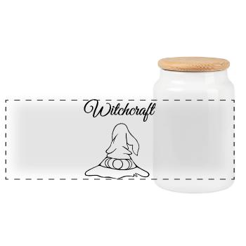 Sorcellerie - Boîte à biscuits avec couvercle en bois - blanc - Devant