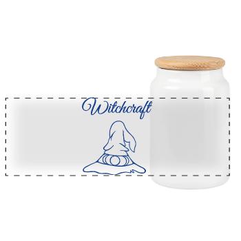 Sorcellerie - Boîte à biscuits avec couvercle en bois - blanc - Devant