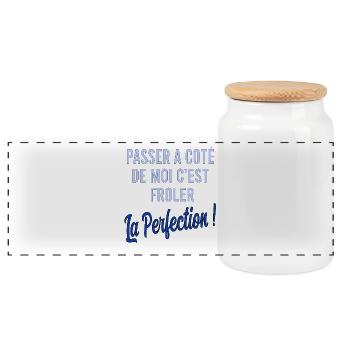 Passer à côté de moi c'est frôler la perfection - Boîte à biscuits avec couvercle en bois - blanc - Devant