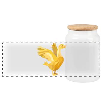 A golden goose as a rich symbol - Panoramic Cookie Jar with Wooden Lid - white - Front