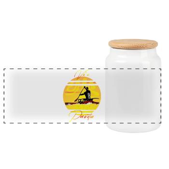 VA'A PORINETIA - Boîte à biscuits avec couvercle en bois - blanc - Devant