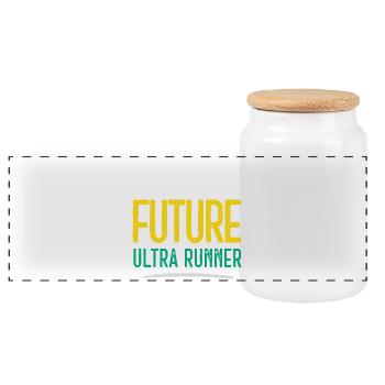 Future Ultra Runner - Panorama Keksdose mit Holzdeckel - Weiß - Vorne