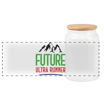 Futur Ultra Runner - Boîte à biscuits avec couvercle en bois - blanc - Devant