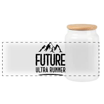 Futur Ultra Runner - Boîte à biscuits avec couvercle en bois - blanc - Devant