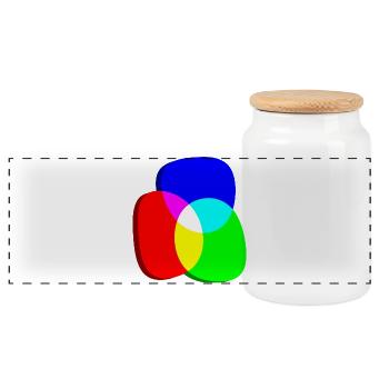 Roues chromatiques RGB excentriques - Boîte à biscuits avec couvercle en bois - blanc - Devant