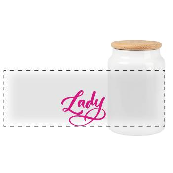 Lady Bos-s - Panoramic Cookie Jar with Wooden Lid - white - Front