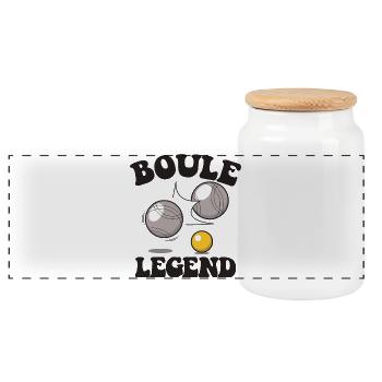 Boule Legend Tenue de pétanque pour Bouler pour - Boîte à biscuits avec couvercle en bois - blanc - Devant