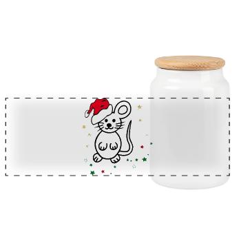 Weihnachten, Merry Christmas - Panorama Keksdose mit Holzdeckel - Weiß - Vorne