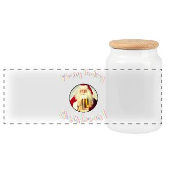 Frohe verdammte Weihnachten! (Unzensiert) - Panorama Keksdose mit Holzdeckel - Weiß - Vorne
