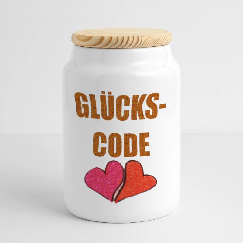 GLÜCKS CODE Panorama Keksdose mit Holzdeckel