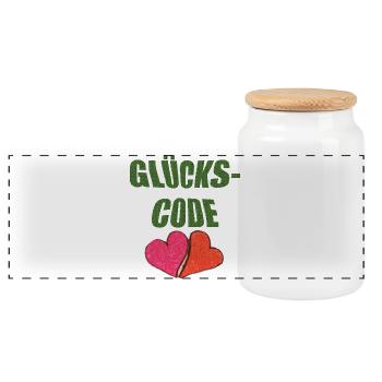 glückscode - Panorama Keksdose mit Holzdeckel - Weiß - Vorne