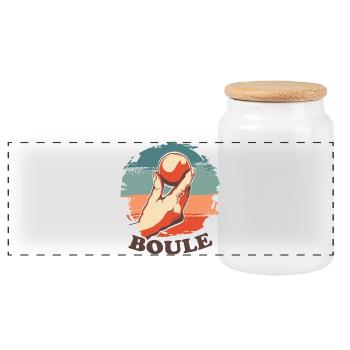 Boule Balls for Bouler Boccia Game Botcha Boule - Panoramic Cookie Jar with Wooden Lid - white - Front