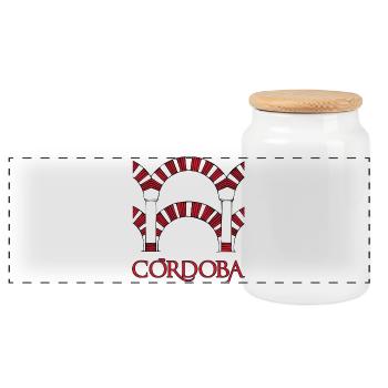 Cordoue 1 - Boîte à biscuits avec couvercle en bois - blanc - Devant
